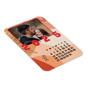 New Year Month of July 2025 Calendar Family Photo Magnet