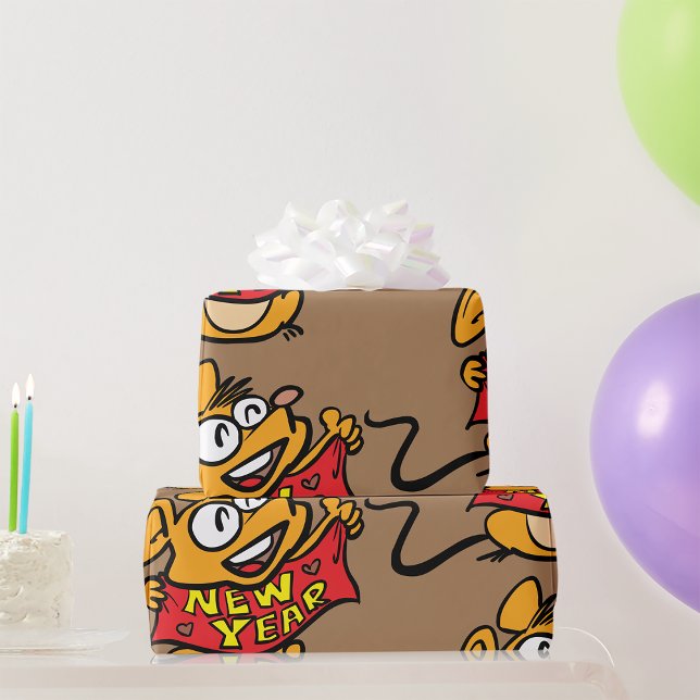 New Year Mouse Wrapping Paper (Creator Uploaded)