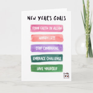 New Year Muslim Goals Card