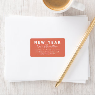 New year new adventure holiday label