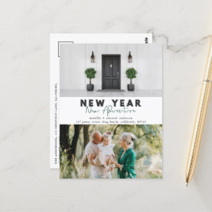 New year new adventure multi photo holiday postcard