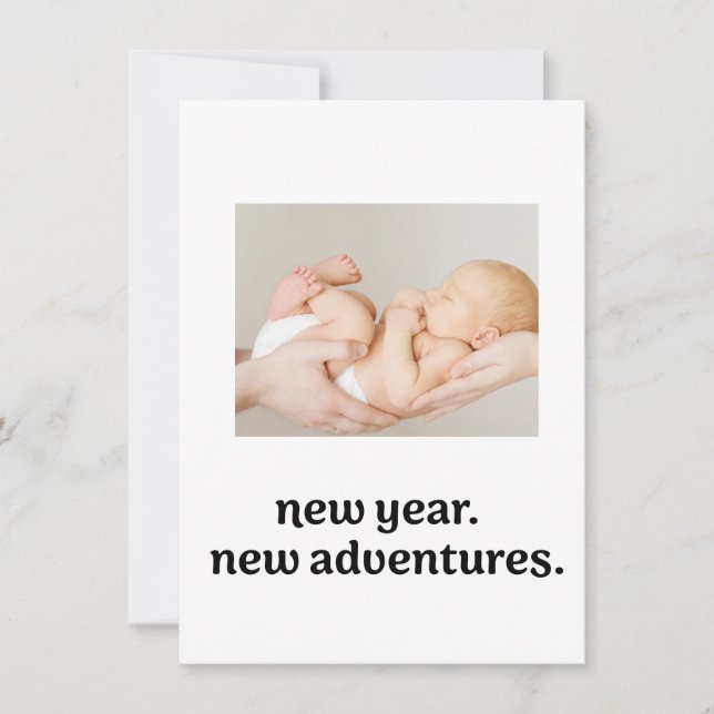 New year New Adventures New Baby birth Holiday Card (Front)