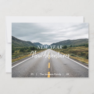 New Year New Adventures Photo Flat Holiday Card