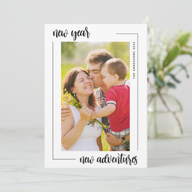 New Year New Adventures Photo Holiday Card (Standing Front)