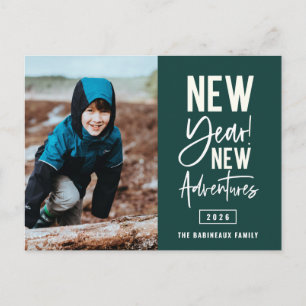 New Year New Adventures Photo Holiday Postcard