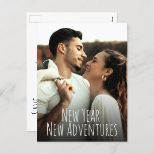 New Year New Adventures Save the date Photo Holiday Postcard