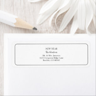 New Year New Adventures   White Return Address Label