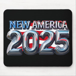 New Year New America 2025 Liquid Metal Patriot Des Mouse Pad
