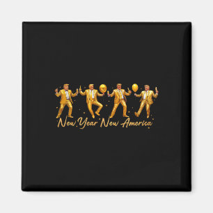 New Year New America Funny Dancing Happy New Year Magnet