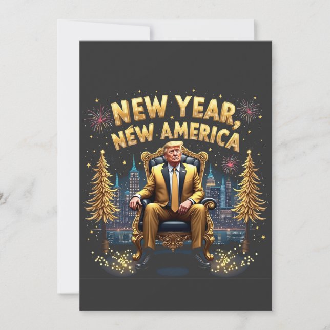 New Year New America Proud Maga Trump Inauguration Holiday Card (Front)