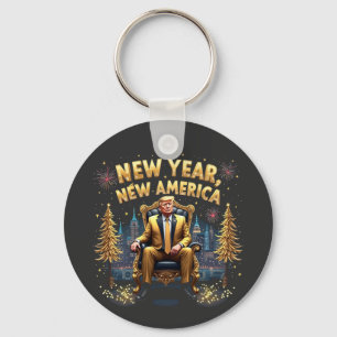 New Year New America Proud Maga Trump Inauguration Key Ring