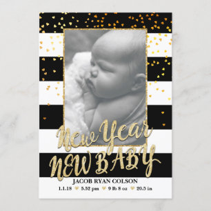 New Year New Baby Baby Birth Announcement