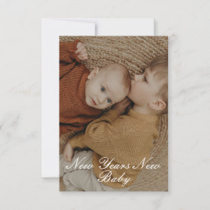 New year New Baby Birth Flat Card