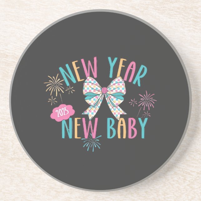 New Year New Baby Pregnancy Mum To Be  Coaster (Front)