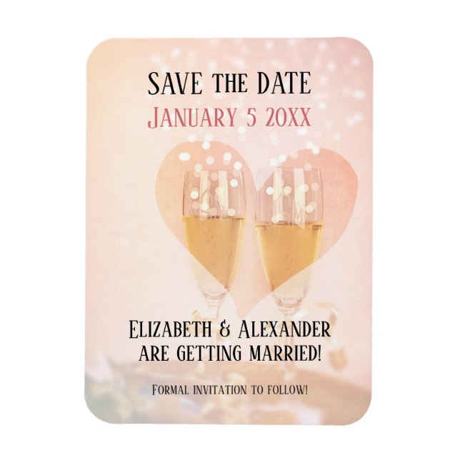 New Year New Beginning/ Wedding/ Save the Date Magnet (Vertical)