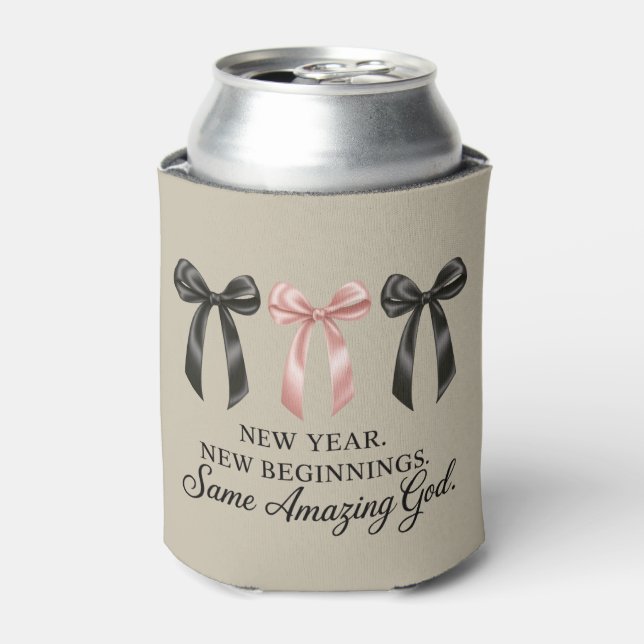 New Year New Beginnings Same Amazing God Religious Can Cooler (Can Front)