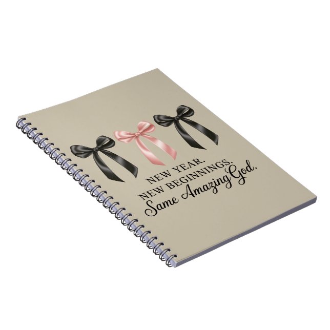 New Year New Beginnings Same Amazing God Religious Notebook (Right Side)
