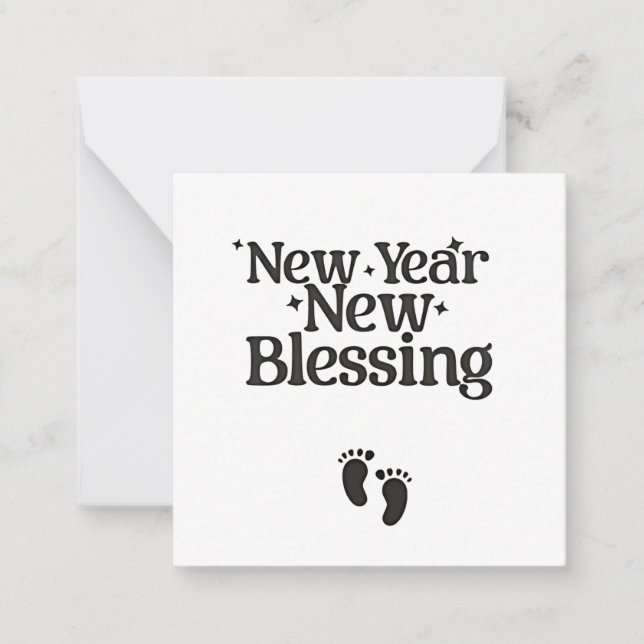 New Year New Blessings New Year Pregnant Mum  Card (Front)