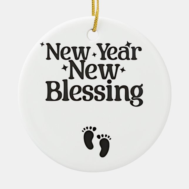 New Year New Blessings New Year Pregnant Mum  Ceramic Ornament (Front)