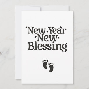 New Year New Blessings New Year Pregnant Mum Thank You Card