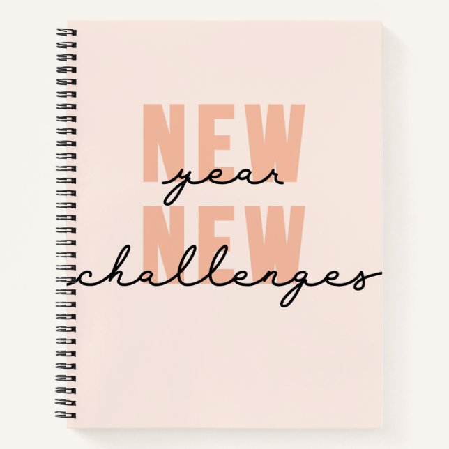 New Year New Challenges Inspirational Saying Notebook (Front)