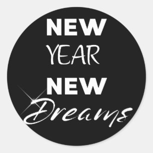 New Year New Dreams Classic Round Sticker