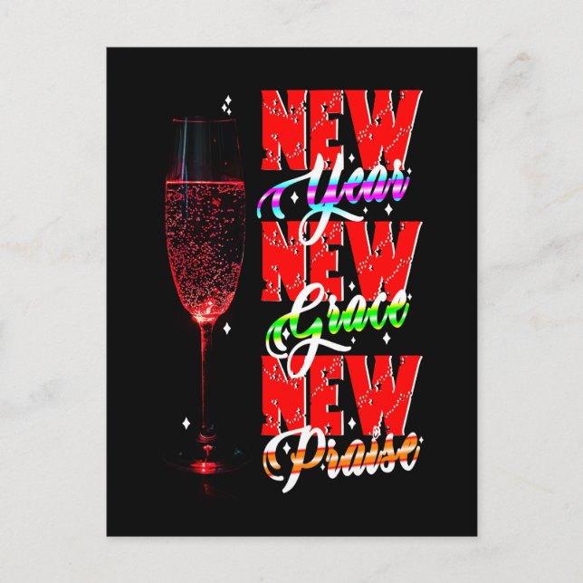 New Year New Grace New Praise Postcard (Front)