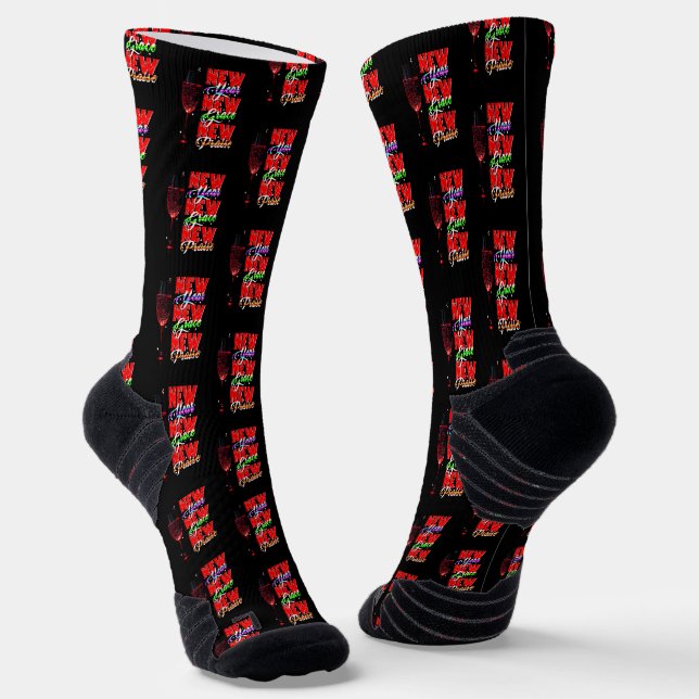 New Year New Grace New Praise Socks (Angled)