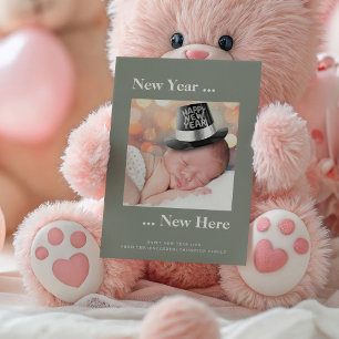 New Year New Here Photo Sage Birth Announcement