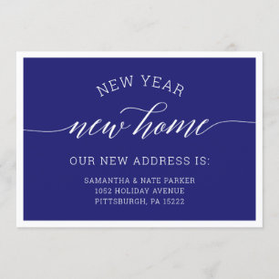 New Year   New Home Blue Moving Announcement