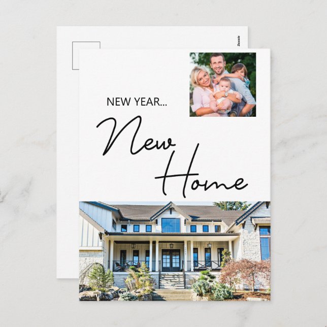 New Year New Home Family Photo and House Holiday C (Front/Back)
