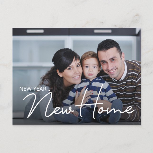 New Year New Home Family Photo New Address Holiday Postcard (Front)