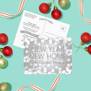 New Year, New Home Holiday Moving Announcement Postcard
