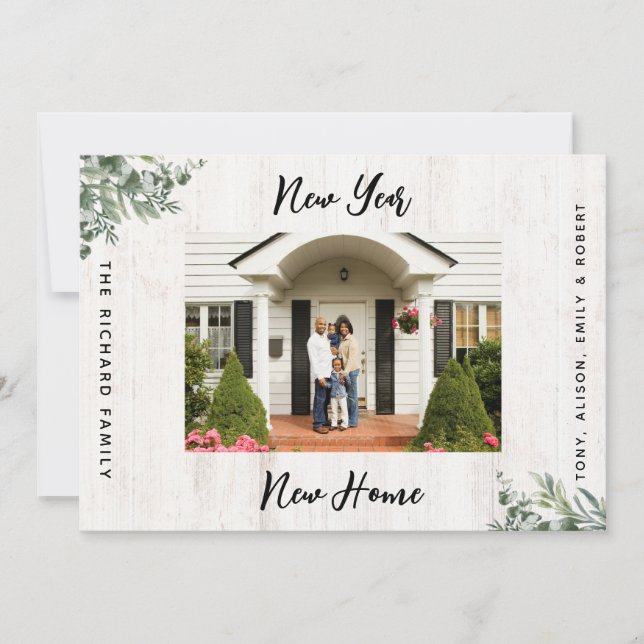 New Year New Home Moving Announcement Photo (Front)