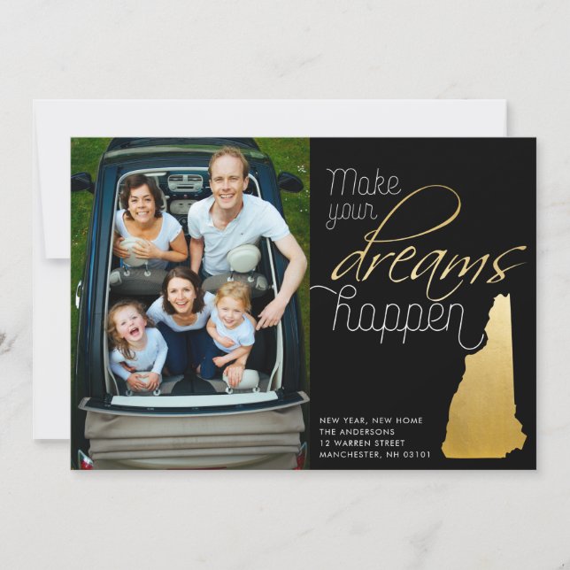 New Year New Home New Hampshire Photo Card (Front)