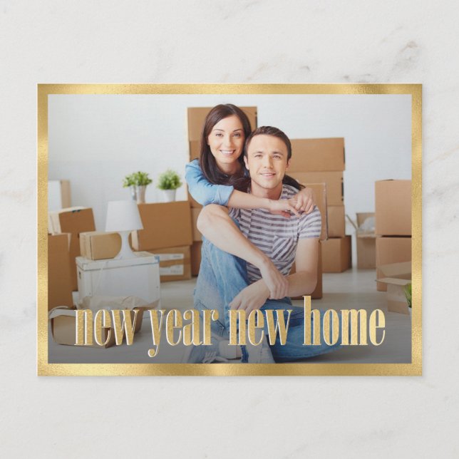 New Year New Home New Year Moving Announcement Postcard (Front)