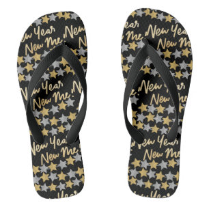 New Year New Me,Happy New Year 2023 Festive Black  Thongs