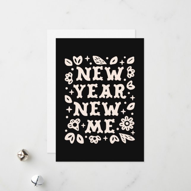 New year new me manifesting growth resolutions holiday card (Front/Back In Situ)