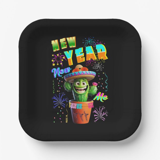 New Year New Me Paper Plate (Front)