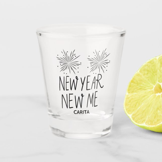 New Year New Me Personalised Shot Glass (Front)