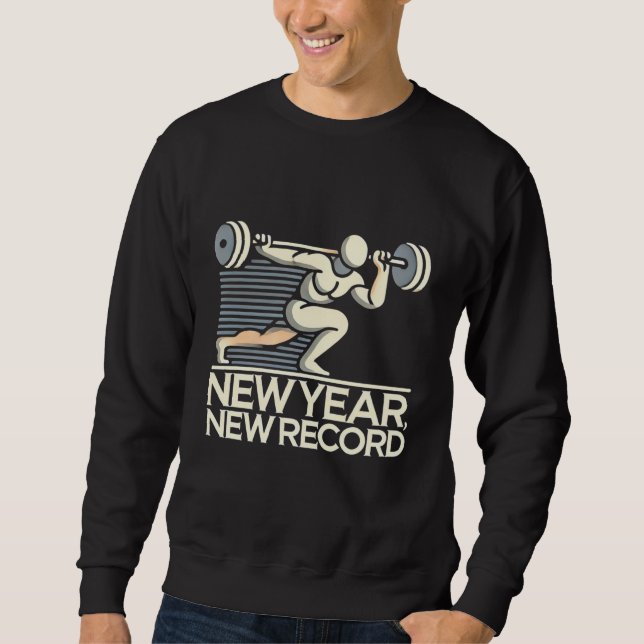 New Year, New Record Gym Workout TShirt for Men (Front)