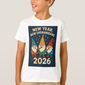 New Year, New Shenanigans 2026 Gnome Party Tee