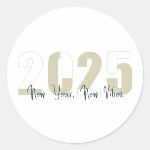 New Year, New Vibe Classic Round Sticker
