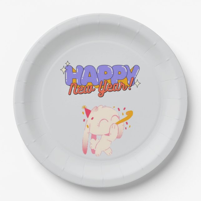 "New Year, New Vibes" Paper Plate (Front)