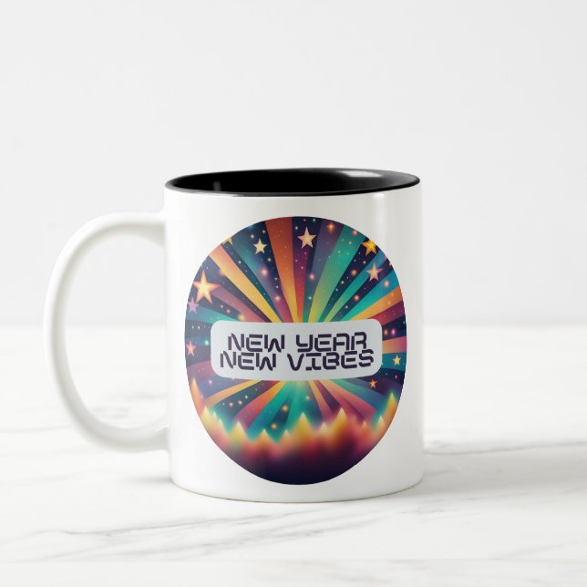 New Year New Vibes Two-Tone Coffee Mug (Left)