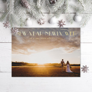New Year Newlywed Foil Holiday Card