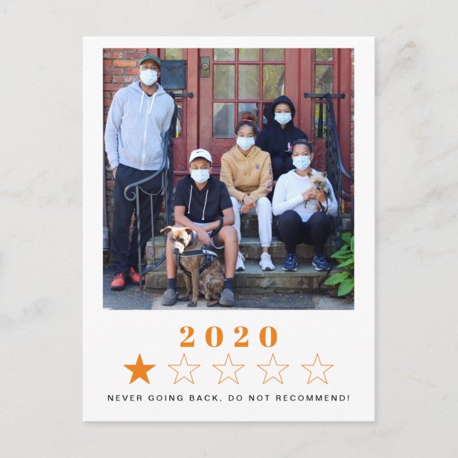 New Year One-Star 2020  Photos Holiday Postcard (Front)