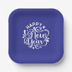 New Year Paper Plate