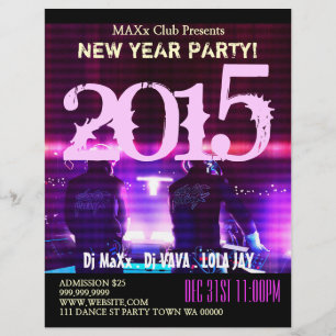 New Year Party Event Announcement DJ CLUB Flyer