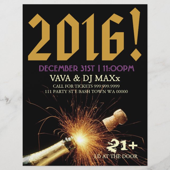 New Year Party Event Announcement Flyer (Front)